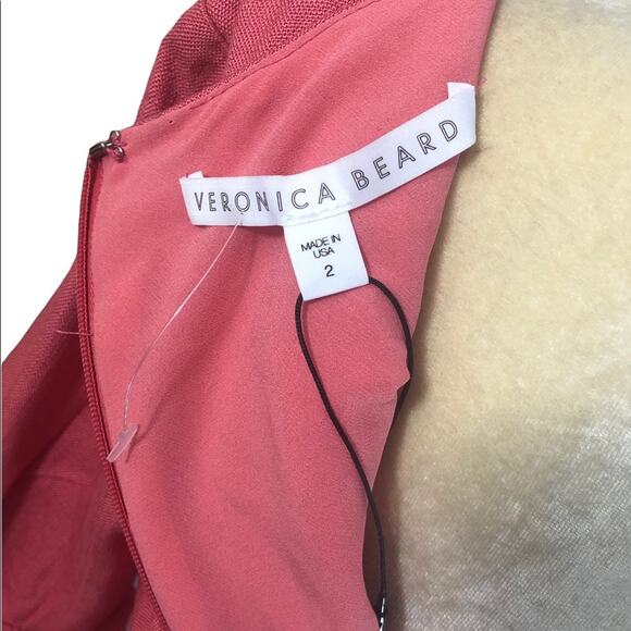 Veronica Beard Amalita Tea Length Pencil Midi Dress Bell Sleeve Melon Size 2 NWT - Picture 12 of 12